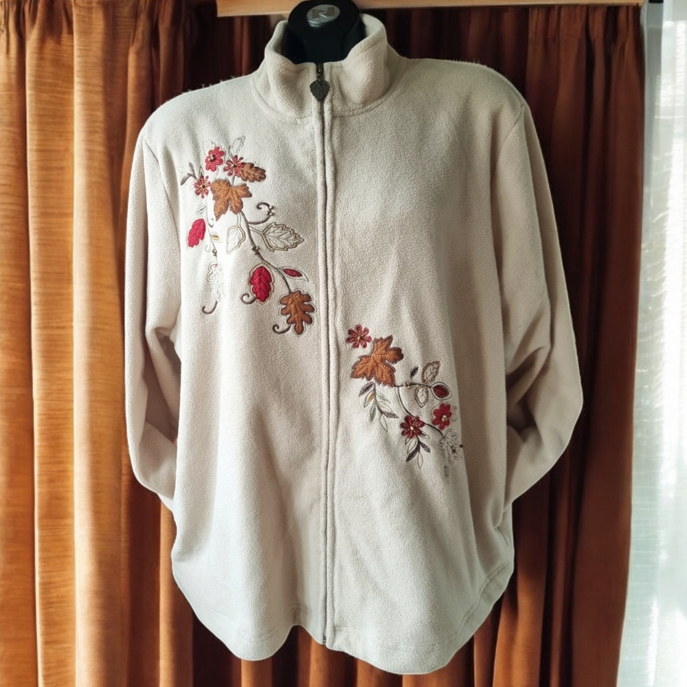 Tradition Country Collection Vintage Fall Beaded Fleece Sweater